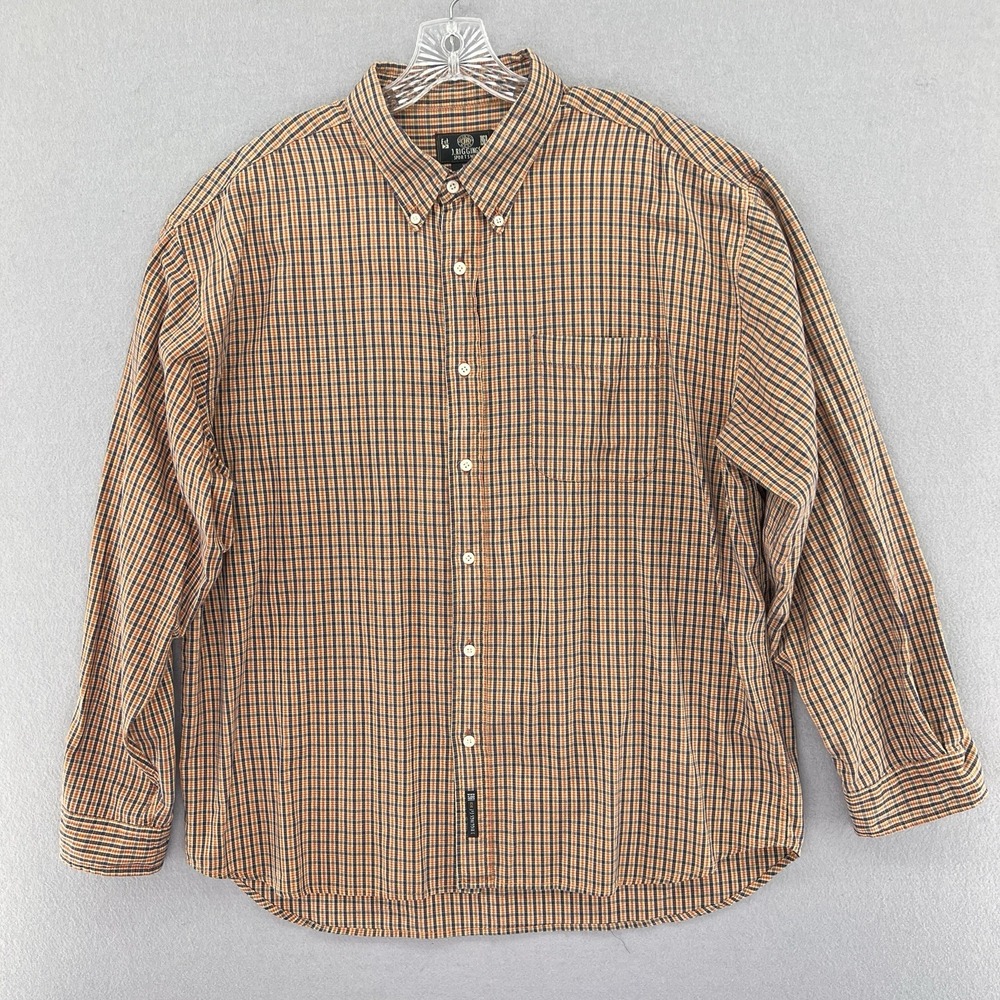 J. Riggings Sportswear Mens Fall Colors Plaid Long Sleeve Button Down Shirt XL